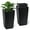 Black, variant on CazToi Set of 2 Self-Watering Planters 30" Outdoor Indoor Tapered Flower Pots