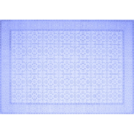 Ahgly Company Machine Washable Indoor Rectangle Abstract Blue Contemporary Area Rugs, 2' x 5'