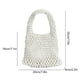 thumbnail image 2 of Bolsa de mano tejida a mano de color caramelo, Bolso de playa de malla hueca para mujeres, Bolso de playa de gran capacidad, Bolso de playa de malla, Blanco, 2 of 7
