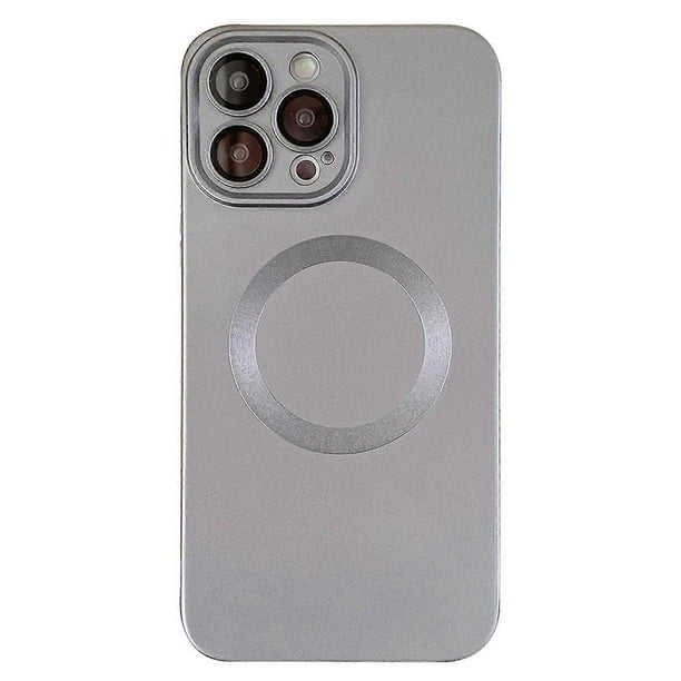 y7M For iPhone 14 Pro Max Phone Case Metallic Paint TPU Cover Compatible p3A with MagSafe - Navy Blu