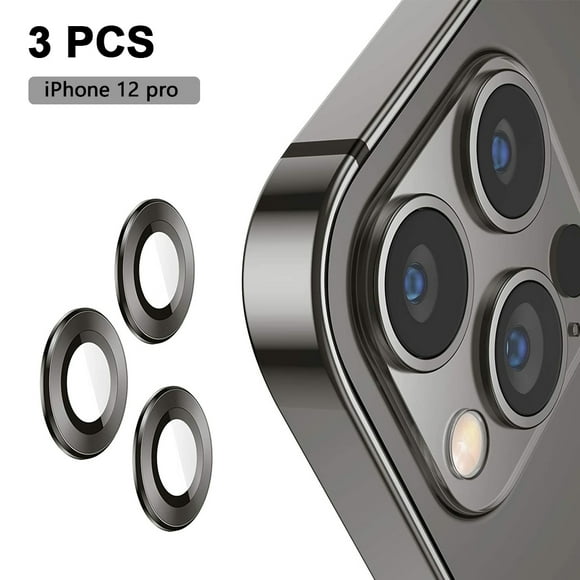 Pour iPhone 12 Pro /12 Pro Max, Étui Protecteur d'Objectif d'Appareil Photo, 3 Pcs, Verre Trempé HD en Métal, Couverture Complète, Anneau de Protection Arrière pour Objectif F