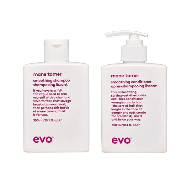 EVO Mane Tamer Smoothing Shampoo and Conditioner, 10.1 Fl Oz Each Duo