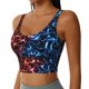 thumbnail image 2 of Fotbe Red And Blue Lightning Sujetador Deportivo Largo sin Aros para Mujer con Almohadillas y Soporte Medio, Transpirable y Absorbente, Camiseta Tipo Chaleco o Tank Top-Small, 2 of 8