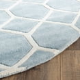thumbnail image 3 of SAFAVIEH Chatham Elwin Geometric Wool Area Rug, Blue/Ivory, 5' x 5' Round, 3 of 10