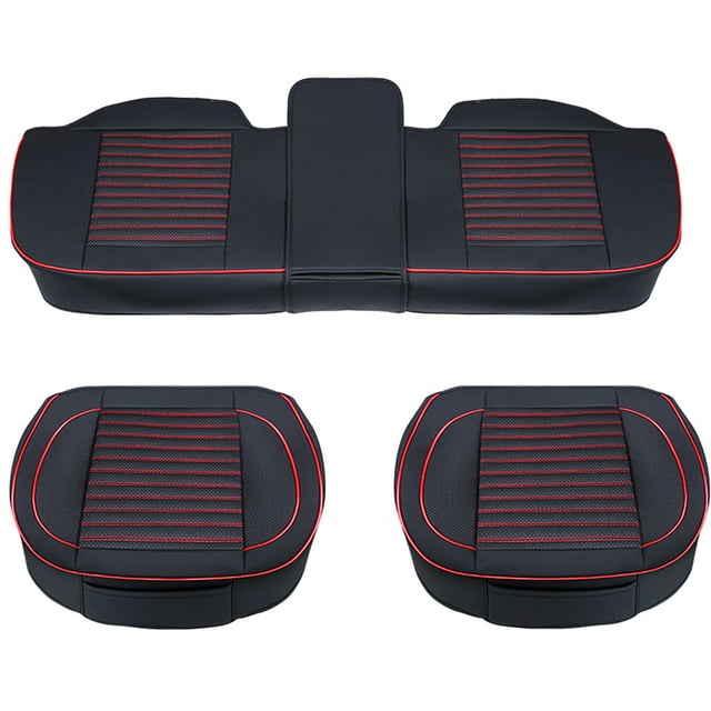 3 Pack Universal Leather Car Seat Covers Bottom Mat Pad, Include 1 Pair