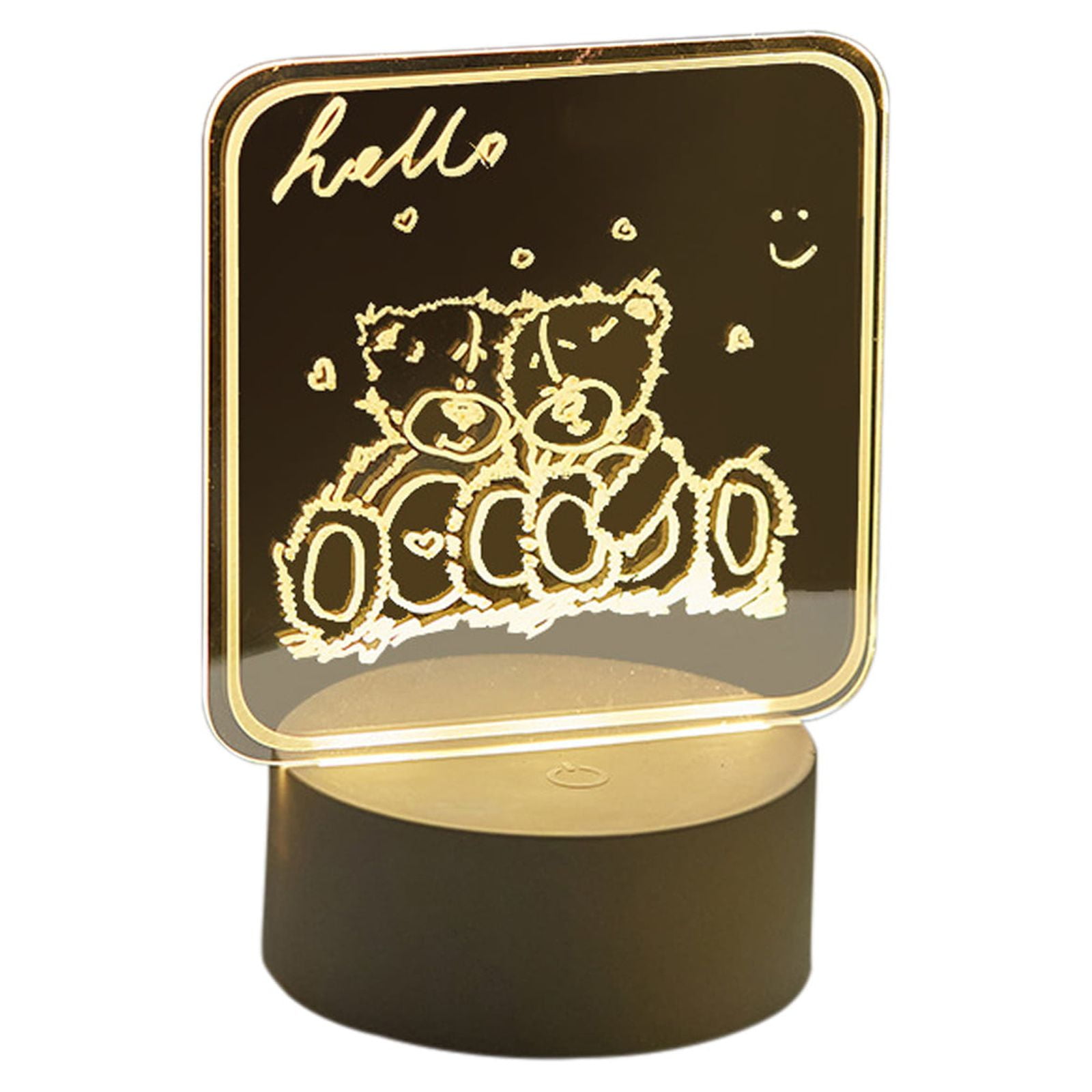 Leodye 1PCS Acrylic Transparent Erasable Message Board - Decorative Night Light Gift for Kids & Girlfriend -6.1x4.72in