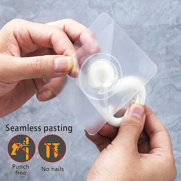 8 Pieces Transparent Self Adhesive Hooks 360 Degree Rotating Hook Strong  Adhesive Hook Ceiling Wall Hooks Without Drilling