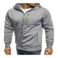 thumbnail image 1 of Men‘s Basic Plus Size Zipper Hoodie Solid Color Fleece Long Sleeve Pocket Sweatshirt Jacket, 1 of 4