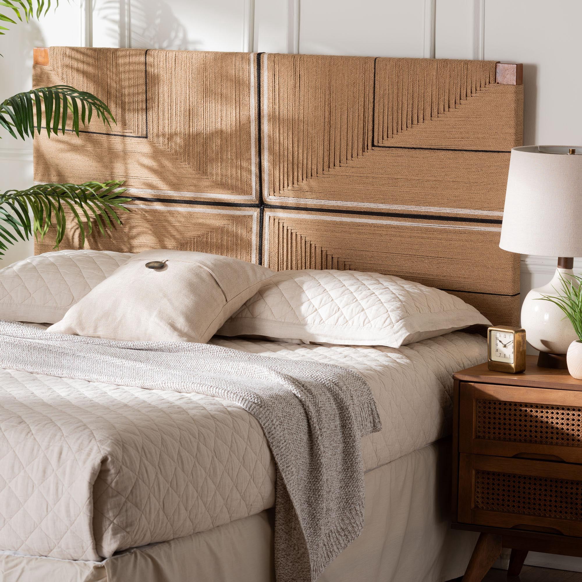 bali & pari Prita Boho Headboard, Queen, Natural Brown