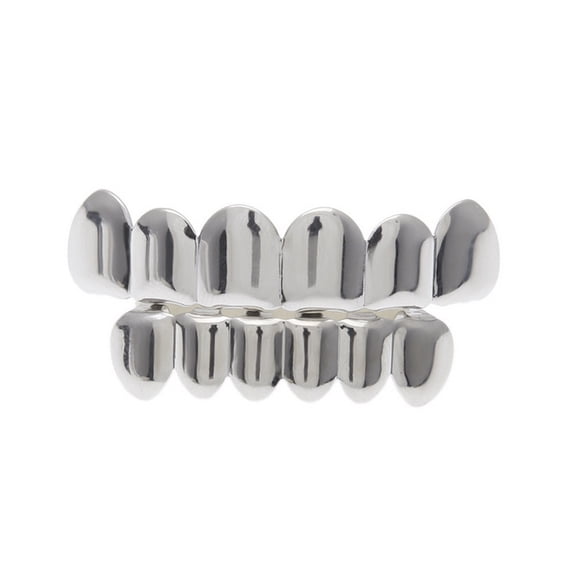 Yohome 1 Set Men Women Gold Plated Hip Hop Teeth Grillz Top Bottom Grill Teeth