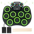 thumbnail image 1 of PAXCESS 9 Pad Roll-Up Electronic Drum Set with Pedals, Speaker, and Lights, 1 of 9