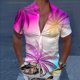 thumbnail image 2 of Camisa Hombre Hombres Casual Manga corta Primavera Verano Turndown Neck 3D Impreso Camisas Moda Top Blusa Camisas (Purple, L), 2 of 4