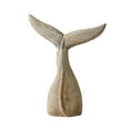 thumbnail image 4 of Tabletop Sculpture Whale Tail Ornament Rustic Wood Decorative Carved Figurine for Coastal Home Shelf Display, 4 of 9