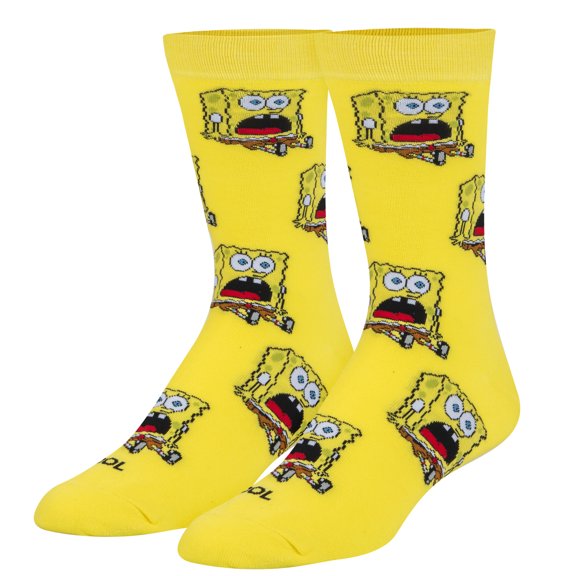 Cool Socks Surprised Bob SpongeBob Cartoon Retro Crew Socks, Size Large