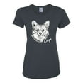 thumbnail image 2 of Cute Corgi Dog Lover Pet Owner Animal Lover Womens Graphic T-Shirt, Charcoal, X-Large, 2 of 4