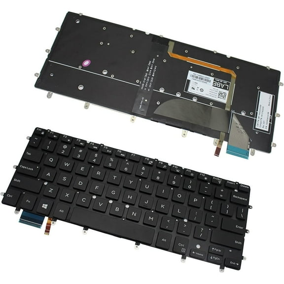 New US Black Backlit English Laptop Keyboard (Without Frame) Replacement for Dell AEAM6U00010 NSK-LS0BQ 01 102-14A63LHD01 14A6-RF-A02 Light Backlight