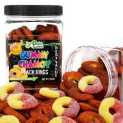 Dulces Colibri - Best Value Jar | Dry Chamoy Coated Peach Rings | Mess Free | Made to Order | Authentic Bold Mexican Flavors |20 oz Family Size Jar | Mix & Match Eligible