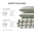 thumbnail image 2 of Regency Heights Full/Queen Comforter Set, Striped Texture Bedding Comforter Sets, 3 Pieces Tonal Stripes Woven Comforter with Pillow Sham, Sage Green, 2 of 11