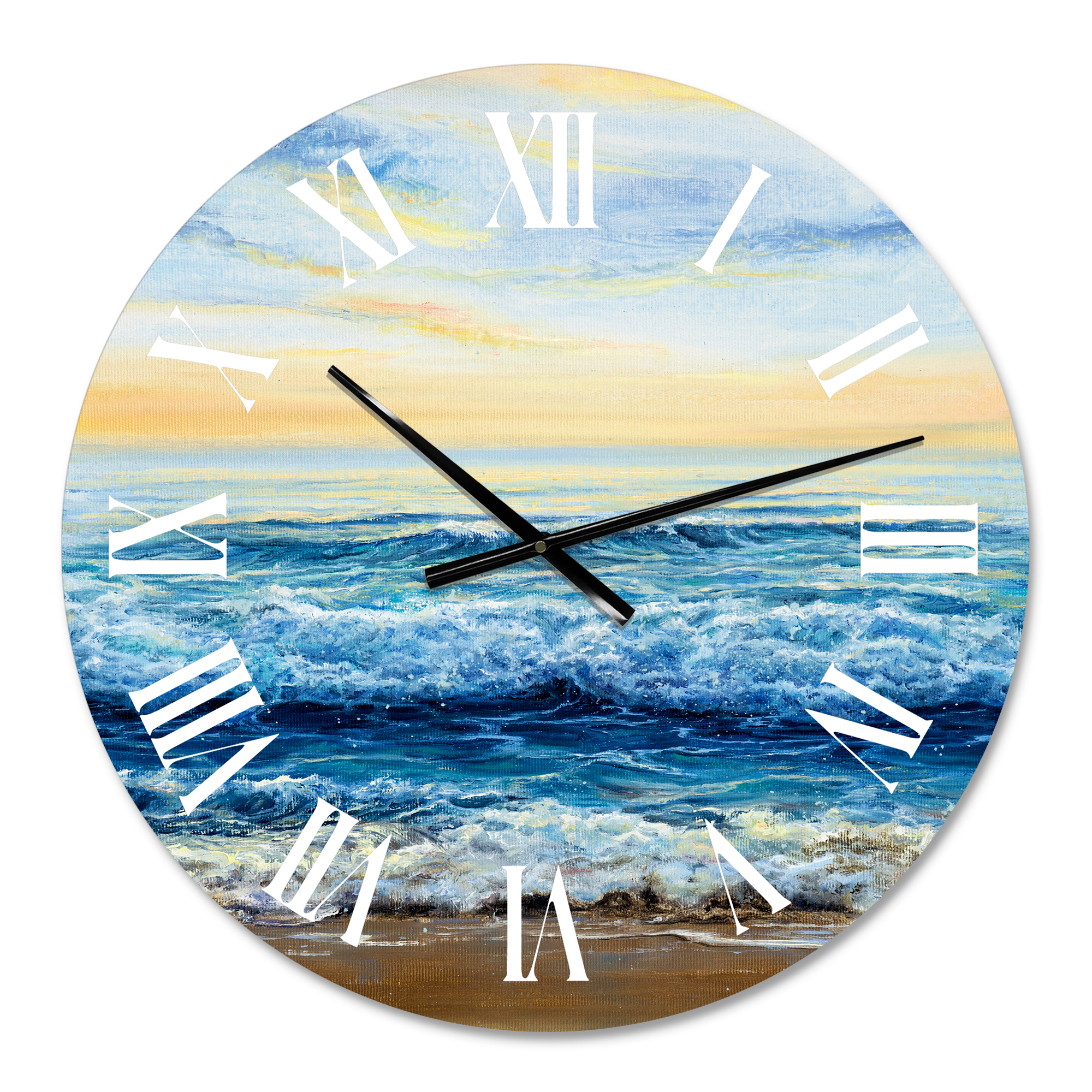 Designart 1 in Quartz Coastal Wall Clock