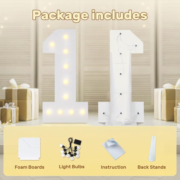 4FT 26 Marquee Numbers, Big 26 Light Up Numbers for 26th Birthday Decorations Warm Light Party Decorations for Anniversary Party Decor