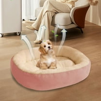 Pet Bed for Dogs and Cats, Winter Warm Fleece Pet Pad, Oval Dog House Indoor Pet Supplies, Soft Plush Machine Washable Pet Nest for Small Medium Pets