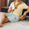 thumbnail image 5 of Balery Vintage Floral Men's Cotton Knit Pajama Shorts Waistband & Pockets,Short Pajama Pants-XX-Large, 5 of 8