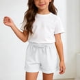 thumbnail image 5 of ITSAME Shorts for Girls, Lightweight Elastic Waist Loose Fit Summer Casual Home Clothes Shorts White Size 2, 5 of 7