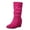 Hot Pink, variant on Ankle Boots for Women Solid Color Suede Internal Elevated Mid Length Boots (Brown, 6.5)