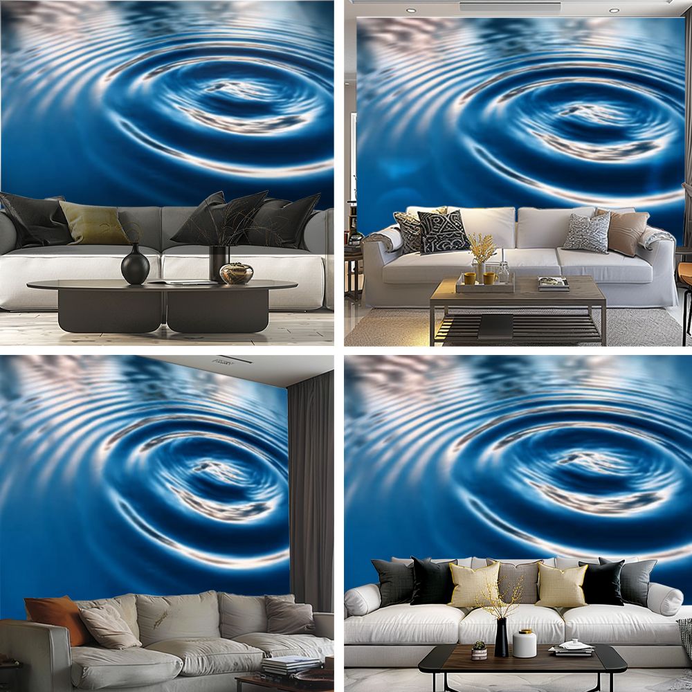 Peel and Stick Wallpaper Smoothly water Waves Modern Art Wall Mural Decor Self Adhesive and Removable 69in x 98in