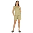 thumbnail image 5 of Bimba Solid Schiffli Top And Short Nightwear Set For Womens Casual 2pcs Sexy Lounge Sleepwear, 5 of 7