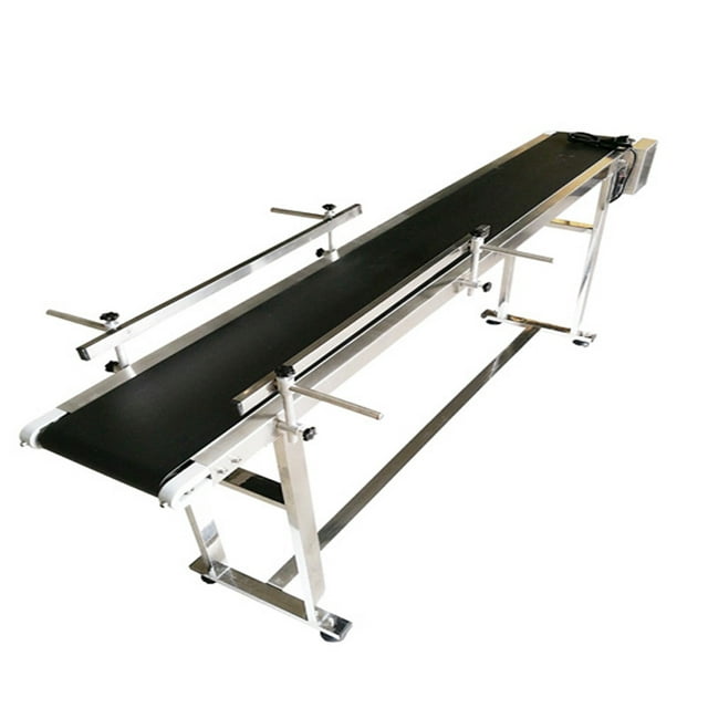 INTBUYING 110V Packaging Machine Long PVC Belt Conveyor 70.8inch Length 7.8inch Width Double Guardrails Conveyor for Industrial