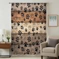 thumbnail image 2 of Brown Beige Semi Sheer Curtains Drapes for Living Room, Bedroom, French Doors Window 72 Inches Long, Rustic Farmhouse Dog Paw Vintage Rod Pocket Chiffon Curtain Drapery Voile Draperies Panel, 2 of 8