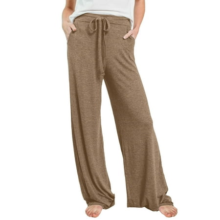 

Rosfancy Women Pajama Pants Drawstring Wide Leg Lounge Pants Comfy Casual S-XL