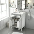 thumbnail image 5 of Harper & Bright Designs 24" Small Bathroom Vanity with Sink, Modern Bathroom Cabinet Freestanding with Organizers, Bathroom Storage Cabinet with Drawer for Small Space, White, 5 of 15