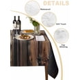 thumbnail image 3 of Black Brown Plank Tablecloth Square Table Cloth 54x54, Waterproof Outdoor Table Cloth Covers Decorative Table Protector, Vintage Chic Wooden Grain Washable Table Cover for Kitchen Dinning Party, 3 of 8