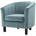 thumbnail image 3 of Tufted Armchair Accent Chair, Set of 2, Velvet, Light Blue, Modern Contemporary Urban Design, Living Lounge Room Hotel Lobby Hospitality, 3 of 4