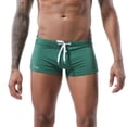 thumbnail image 3 of JoveMarine Men's Quick Dry Swim Trunks with Drawstring Low Waist Boxer Shorts for Hot Spring Beach and Swimming Solid Color Dark Green L, 3 of 9