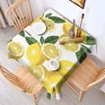 thumbnail image 2 of Yellow Lemon Fruit Slices White Pattern Square Tablecloth,Waterproof Square Table Cover,Wipeable Spillproof Washable Table Cover for Home Kitchen Party Decor 60"x60"(152x152cm), 2 of 6