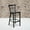Mahogany Wood Seat/Black Metal Frame, variant on BizChair Ladder Back Bar Stool Natural Wood Seat, Black Metal Frame (Set of 2)