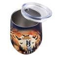 thumbnail image 3 of Mummy Border Collie Happy Halloween with Pumpkins Bats Spooky Fun 12oz Stainless Steel Wine Tumbler Insulated Cup with Lid Borders Dog Lovers Gifts Idea - 00019, 3 of 5
