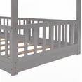 thumbnail image 4 of Twin Size Wood Platform Bed Frame with Slide and Ladder, No Box Spring Needed, Gray, Bedroom, 4 of 18