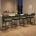 thumbnail image 3 of EDTara Upholstered Bar Stools 2-Pack, Counter Height Seating With Thick Cushions, Sturdy Metal Legs, Backrest and Footrest, 3 of 9