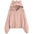 thumbnail image 1 of Moda mujer invierno cálido sólido invierno alargado felpa manga larga prendas de vestir Fridja  fksj4942, 1 of 4