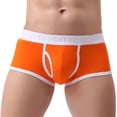thumbnail image 1 of B91xZ Boxer Briefs Mens Mens Mesh Boxer Briefs with Pouch,Orange S, 1 of 4
