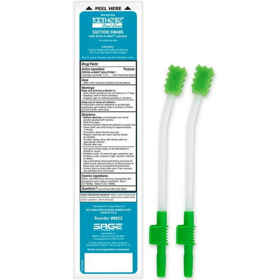Toothette Suction Swab Kit, Non-sterile, 100 Count