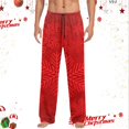 thumbnail image 2 of Christmas Pajamas Pants Mens Elastic Waist Christmas Print Holiday Casual Pants Bottoms Celebrating Xmas Gifts Loose Fit Mens Sleepwear Pajamas Watermelon Red XXL, 2 of 5