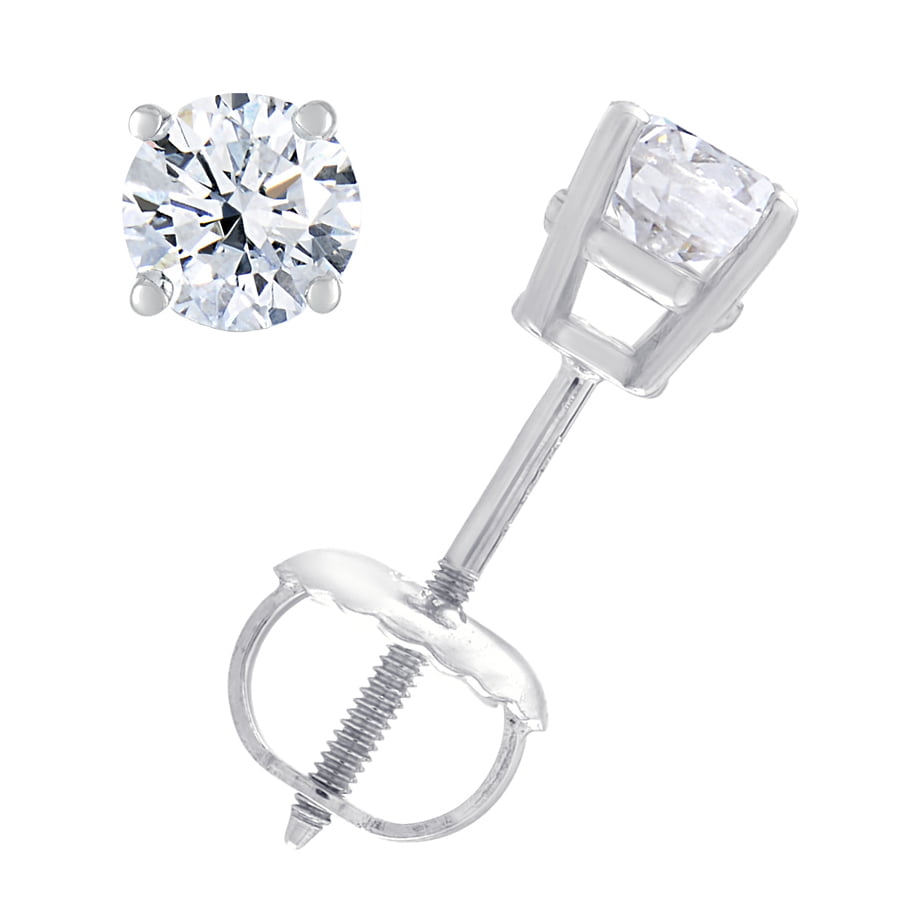 Vir Jewels AGS Certified I1-I2 1/3 CT 14K Diamond Stud Earrings White Gold