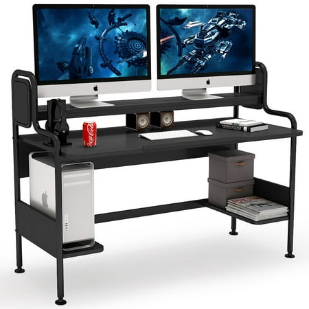 Tribesigns Computer Desk with Hutch, 55-Inch Large Gaming ...