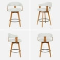 thumbnail image 2 of EYYTHUNG Swivel Bar Stools Set of 6, Modern Curved-Back 26-inch Counter Barstools with Armrests, Linen Upholstered Wooden Stools for Kitchen & Home Bar Seating, Beige, 2 of 8