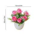 thumbnail image 3 of Rosa Artificial En Maceta: Arreglo Floral Artificial Realista En Maceta Blanca para Centro de Mesa En El Hogar, Oficina, Sala de Estar y Decoración de Bodas., 3 of 6